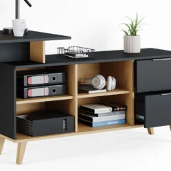 Schreibtisch "Nautica" Anthrazit/Buche 138 X 60 Cm Mit Schubladen, XXL Vicco -Vicco m4462 06 ol