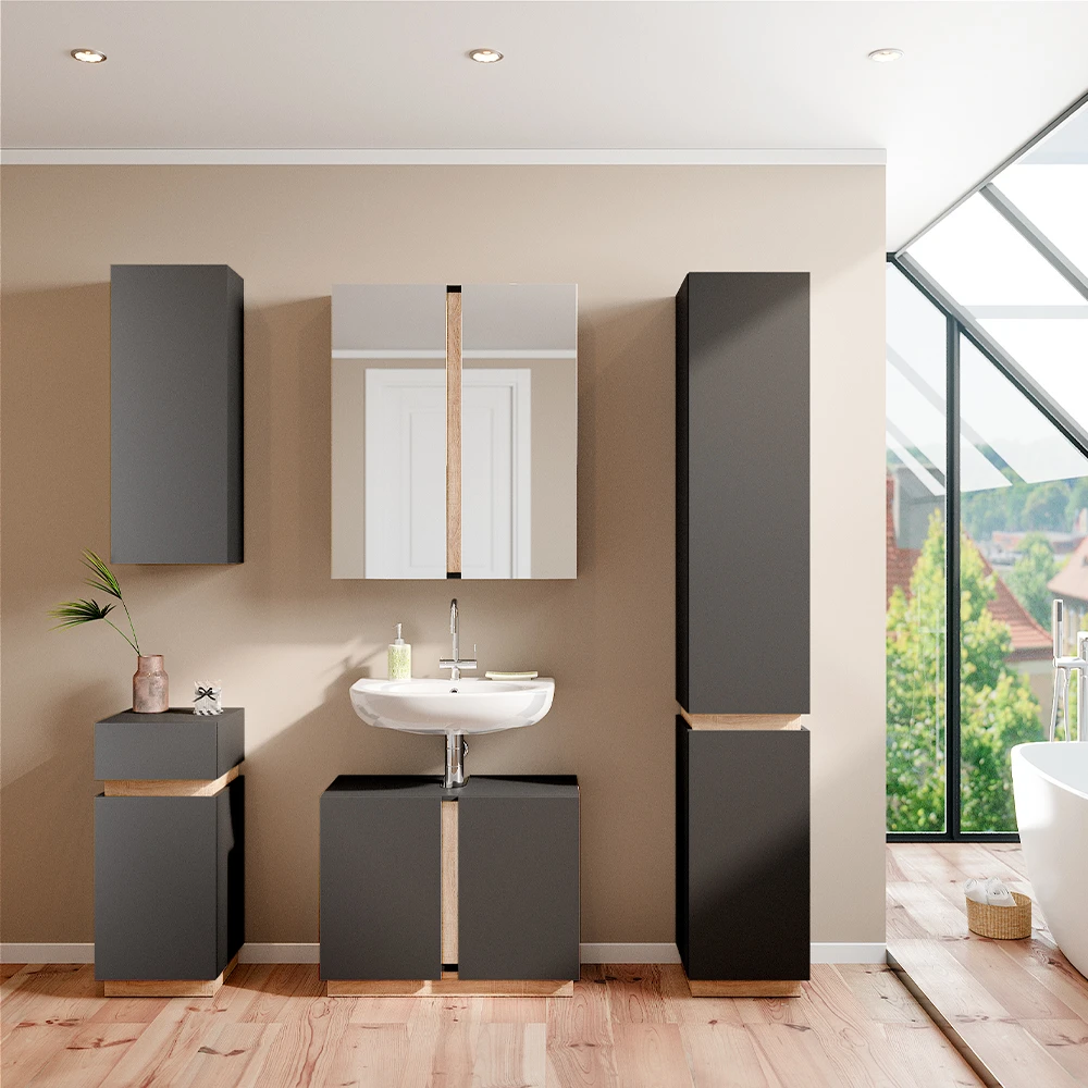 Midischrank "Gloria" Anthrazit/Sonoma 33 X 75.5 Cm Vicco 6 Midischrank "Gloria" Anthrazit/Sonoma 33 X 75.5 Cm Vicco – Bild 4