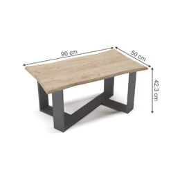 Couchtisch "Arne" Goldkraft Eiche/Anthrazit 90 X 50 Cm Vicco -Vicco m4494 03 ol