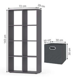 Raumteiler "Scutum" Grau 72 X 143 Cm Mit 4 Faltboxen Vicco 11 Raumteiler "Scutum" Grau 72 X 143 Cm Mit 4 Faltboxen Vicco -Vicco m4525 fb1737 03 ol