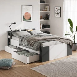 Schlafzimmerbett "Pulsar" Anthrazit/Weiß 140x200 Cm Vitalispa 13 Schlafzimmerbett "Pulsar" Anthrazit/Weiß 140x200 Cm Vitalispa -Vicco m4748 04 ol