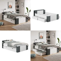 Schlafzimmerbett "Pulsar" Anthrazit/Weiß 140x200 Cm Vitalispa 17 Schlafzimmerbett "Pulsar" Anthrazit/Weiß 140x200 Cm Vitalispa -Vicco m4748 08 ol