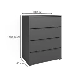 Sideboard "Ruben" Anthrazit 80 X 101.6 Cm Vicco -Vicco m4752 03 ol