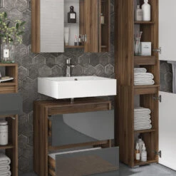 Badmöbel Set "Majest" Anthrazit/Nussbaum 4 Teile Vicco 14 Badmöbel Set "Majest" Anthrazit/Nussbaum 4 Teile Vicco -Vicco m4767 05 ol