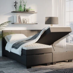 Boxspringbett Anthrazit 214 X 200 Cm Mit Topper Vitalispa -Vicco m4897 05 ol