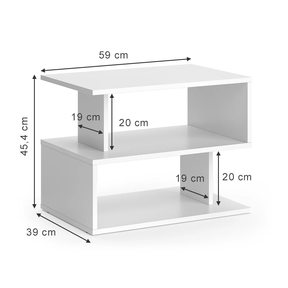 Couchtisch "Shelby" Weiß 59 X 39 Cm Vicco 5 Couchtisch "Shelby" Weiß 59 X 39 Cm Vicco – Bild 3