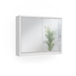 Bad Spiegelschrank "Mila" Weiß 55 X 45 Cm Vicco