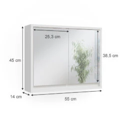 Bad Spiegelschrank "Mila" Weiß 55 X 45 Cm Vicco -Vicco m4926 03 ol