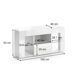 Lowboard "Denver" Weiß Hochglanz 100 X 50 Cm Vicco -Vicco m4927 03 ol