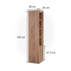 Badschrank "Kate" Weiß/Eiche 35 X 152 Cm Vicco -Vicco m4931 03 ol