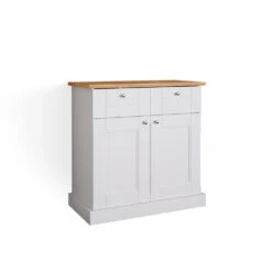 Sideboard "Bergamo" Weiß/Eiche 83 X 84 Cm Vicco