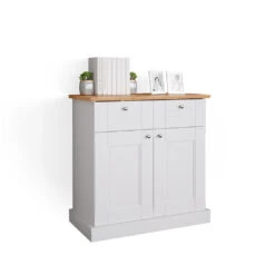 Sideboard "Bergamo" Weiß/Eiche 83 X 84 Cm Vicco -Vicco m4961 07 ol