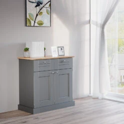 Kommode "Bergamo" 80cm Grau/Eiche Vicco -Vicco m4962 04 ol