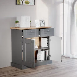 Kommode "Bergamo" 80cm Grau/Eiche Vicco -Vicco m4962 05 ol