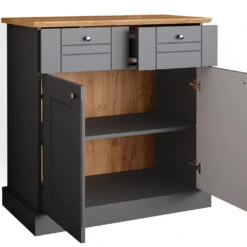 Kommode "Bergamo" 80cm Grau/Eiche Vicco -Vicco m4962 06 ol