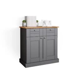 Kommode "Bergamo" 80cm Grau/Eiche Vicco -Vicco m4962 07 ol