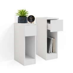 Nachttisch "Enton" Weiß 20 X 59.5 Cm 2er Set Vicco -Vicco m4968 07 ol