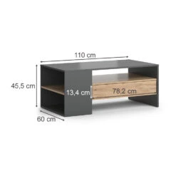 Couchtisch "Fabien" Goldkraft Eiche/Anthrazit 110 X 45 Cm Vicco -Vicco m4970 03 ol