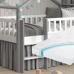 Hausbett "Adis" Grau/Weiß 80x160 Cm Mit Matratze Vitalispa 13 Hausbett "Adis" Grau/Weiß 80x160 Cm Mit Matratze Vitalispa -Vicco m4981 m 05 new ol