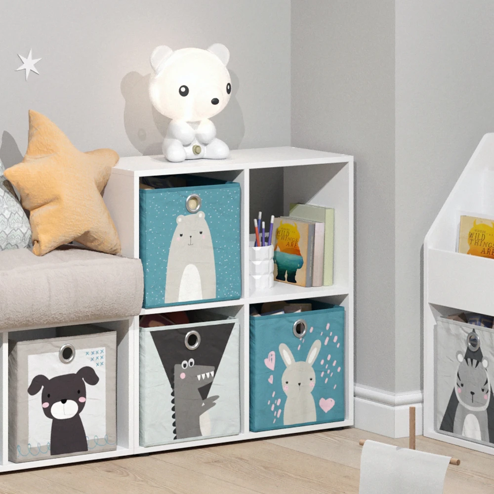 Kinderregal "Tetra" Weiß 72 X 72.6 Cm Mit 4 Faltboxen Vicco 7 Kinderregal "Tetra" Weiß 72 X 72.6 Cm Mit 4 Faltboxen Vicco – Bild 5