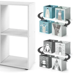 Kinderregal "Tetra" Weiß 72 X 72.6 Cm Mit 4 Faltboxen Vicco 15 Kinderregal "Tetra" Weiß 72 X 72.6 Cm Mit 4 Faltboxen Vicco -Vicco m499 fb2050 51 06 ol