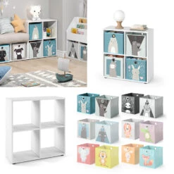 Kinderregal "Tetra" Weiß 72 X 72.6 Cm Mit 4 Faltboxen Vicco 17 Kinderregal "Tetra" Weiß 72 X 72.6 Cm Mit 4 Faltboxen Vicco -Vicco m499 fb2050 51 08 ol