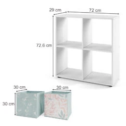 Raumteiler "Tetra" Weiß 72 X 72.6 Cm Mit 4 Faltboxen Opt.1 Vicco -Vicco m499 fb4680 03 ol
