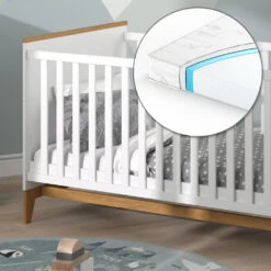 Babybett "Malia" Weiß/Eiche 80x140 Cm Mit Matratze Vitalispa -Vicco m5007 05 mat ol