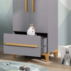 Kinderkleiderschrank "Malia" Grau/Eiche 70 X 187 Cm Vitalispa -Vicco m5014 05 ol