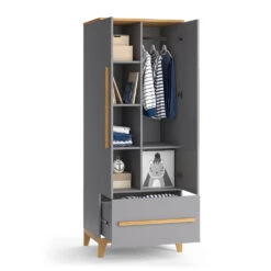 Kinderkleiderschrank "Malia" Grau/Eiche 70 X 187 Cm Vitalispa -Vicco m5014 07 ol