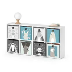 Kinderregal "Scutum" Weiß 143 X 72.6 Cm Mit 8 Faltboxen Vicco -Vicco m501 f 07 ol