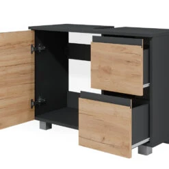 Waschbeckenunterschrank "J-Shape" Anthrazit/Eiche 80 X 61 Cm Vicco 14 Waschbeckenunterschrank "J-Shape" Anthrazit/Eiche 80 X 61 Cm Vicco -Vicco m5024 06 ol