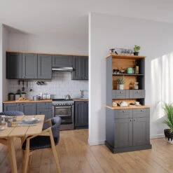 Hochschrank "Bergamo" Grau/Eiche 80 Cm Vicco -Vicco m5030 04 ol