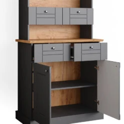 Hochschrank "Bergamo" Grau/Eiche 80 Cm Vicco -Vicco m5030 06 ol