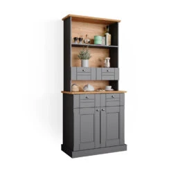 Hochschrank "Bergamo" Grau/Eiche 80 Cm Vicco -Vicco m5030 07 ol