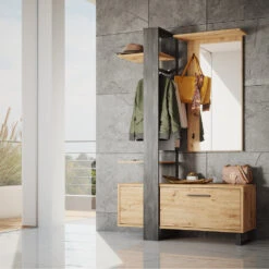 Garderobe "Porto" Artisan-Eiche/Schwarz 120 X 192 Cm Vicco -Vicco m5031 04 ol