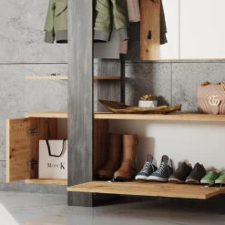 Garderobe "Porto" Artisan-Eiche/Schwarz 120 X 192 Cm Vicco -Vicco m5031 05 ol