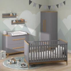 Kinderzimmer-Set "Malia" Grau/Eiche 4er Set Vitalispa -Vicco m5041 04 ol