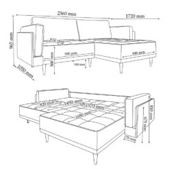 Sofa L Form "Cali" Anthrazit 236 X 172 Cm Vitalispa -Vicco m5048 03 ol