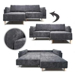 Sofa L Form "Cali" Anthrazit 236 X 172 Cm Vitalispa -Vicco m5048 07 ol