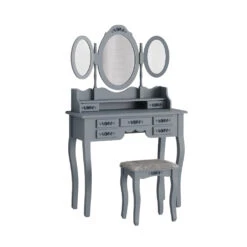 Schminktisch "Diana" Grau 85 Cm Mit Hocker Vicco