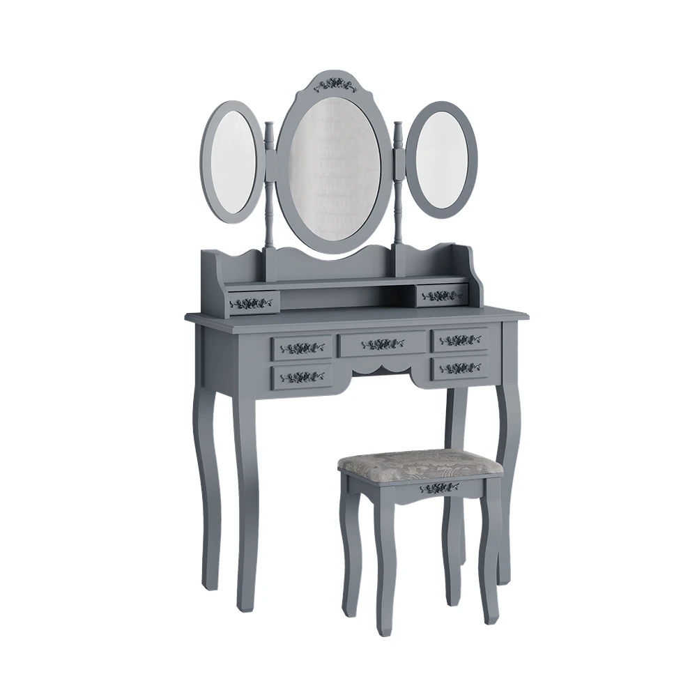 Schminktisch "Diana" Grau 85 Cm Mit Hocker Vicco 3 Schminktisch "Diana" Grau 85 Cm Mit Hocker Vicco