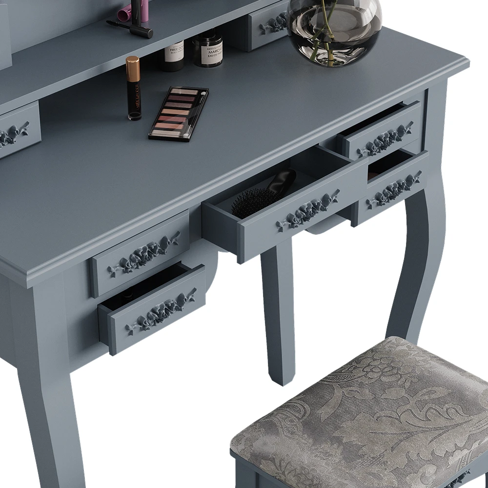 Schminktisch "Diana" Grau 85 Cm Mit Hocker Vicco 8 Schminktisch "Diana" Grau 85 Cm Mit Hocker Vicco – Bild 6