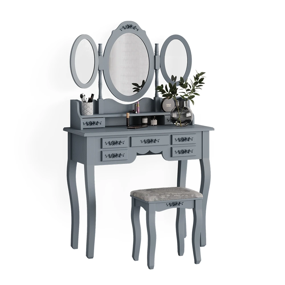 Schminktisch "Diana" Grau 85 Cm Mit Hocker Vicco 9 Schminktisch "Diana" Grau 85 Cm Mit Hocker Vicco – Bild 7