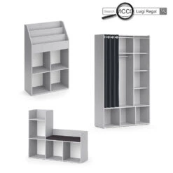 Kinderkleiderschrank "Luigi" Grau 104.4 X 173.8 Cm Vicco -Vicco m5151 09 ol