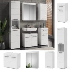 Badmöbel Set "Luna" Weiß 5 Teile Vicco -Vicco m5156 02 ol