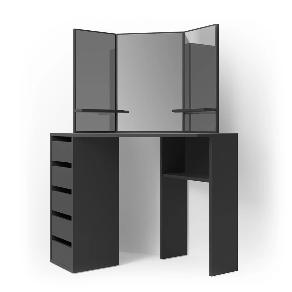Eckschminktisch "Arielle" Schwarz 110 Cm Vicco 3 Eckschminktisch "Arielle" Schwarz 110 Cm Vicco