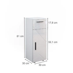 Midischrank "Irma" Weiß Hochglanz 30 X 81 Cm Vicco 11 Midischrank "Irma" Weiß Hochglanz 30 X 81 Cm Vicco -Vicco m5203 03 ol