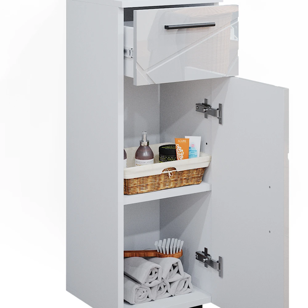 Midischrank "Irma" Weiß Hochglanz 30 X 81 Cm Vicco 8 Midischrank "Irma" Weiß Hochglanz 30 X 81 Cm Vicco – Bild 6