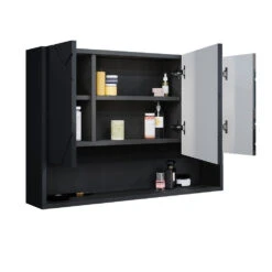 Bad Spiegelschrank "Irma" Anthrazit Hochglanz 80 X 55 Cm Vicco -Vicco m5204 06 ol
